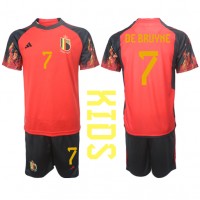 Belgien Kevin De Bruyne #7 Hjemme Trøje Børn VM 2022 Kortærmet (+ Korte bukser)